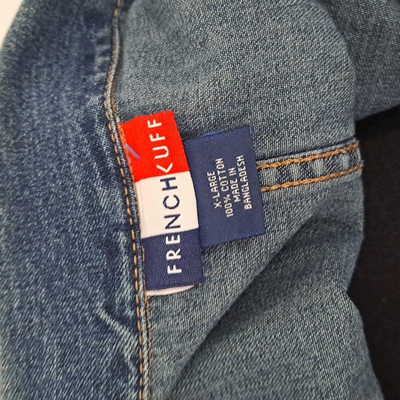 FRENCH KUFF Washed denim jacket with metal buttons, Size XL - Picture 4 of 4